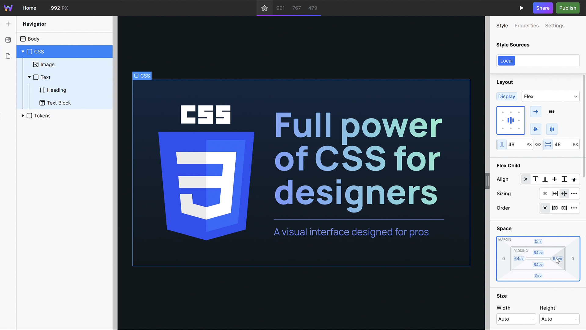 Open visual development for the open web