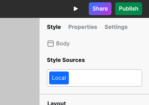 Style Sources Section