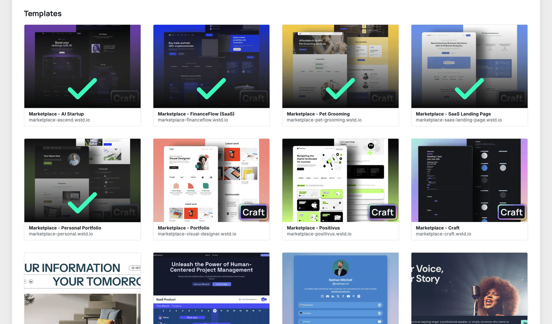 Webstudio templates