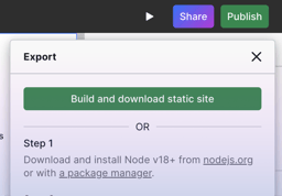 Export status site button