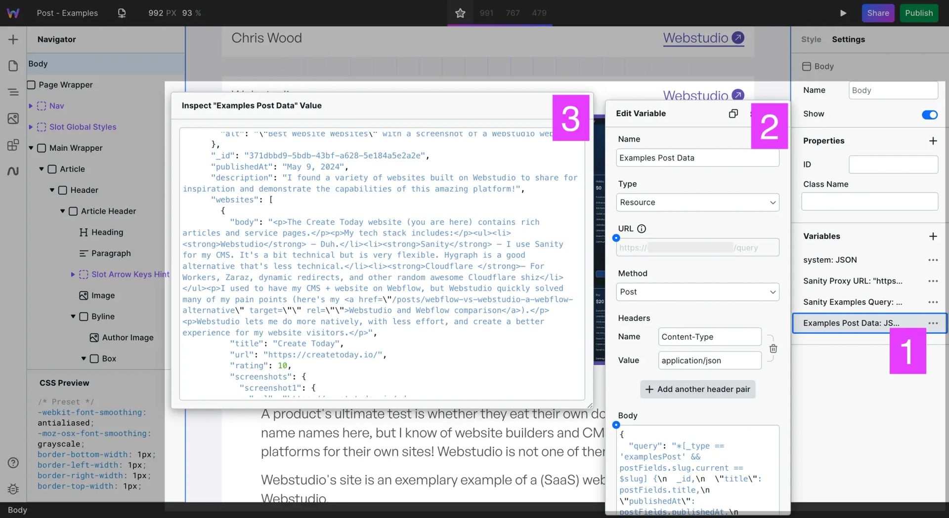 Dynamic query in CMS