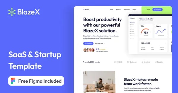 Cover image of the Blazex template