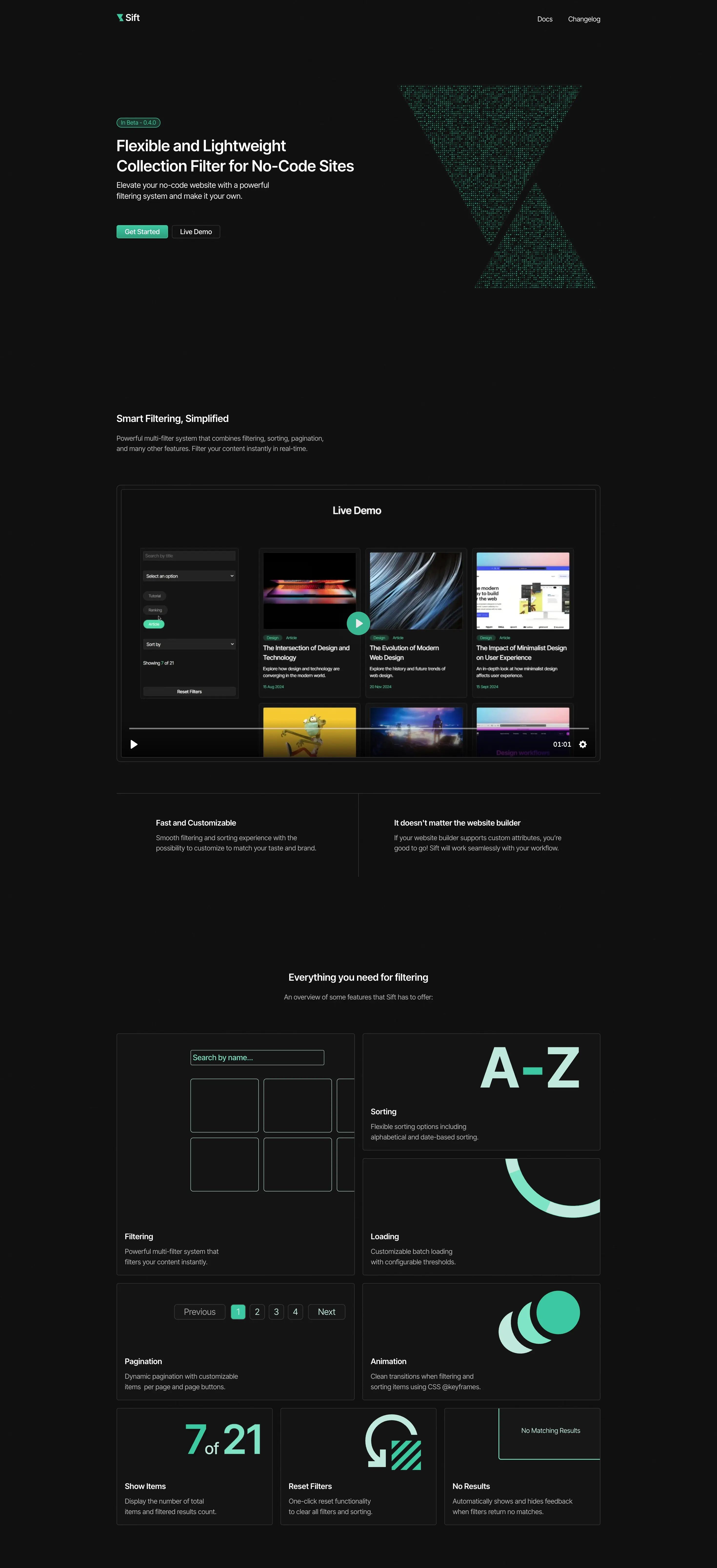 Screenshot of Sift