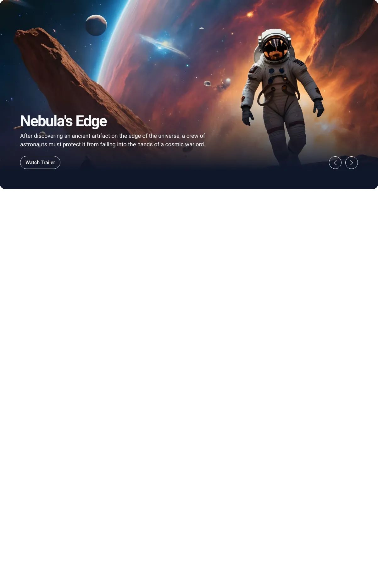 Screenshot of the Swiper template