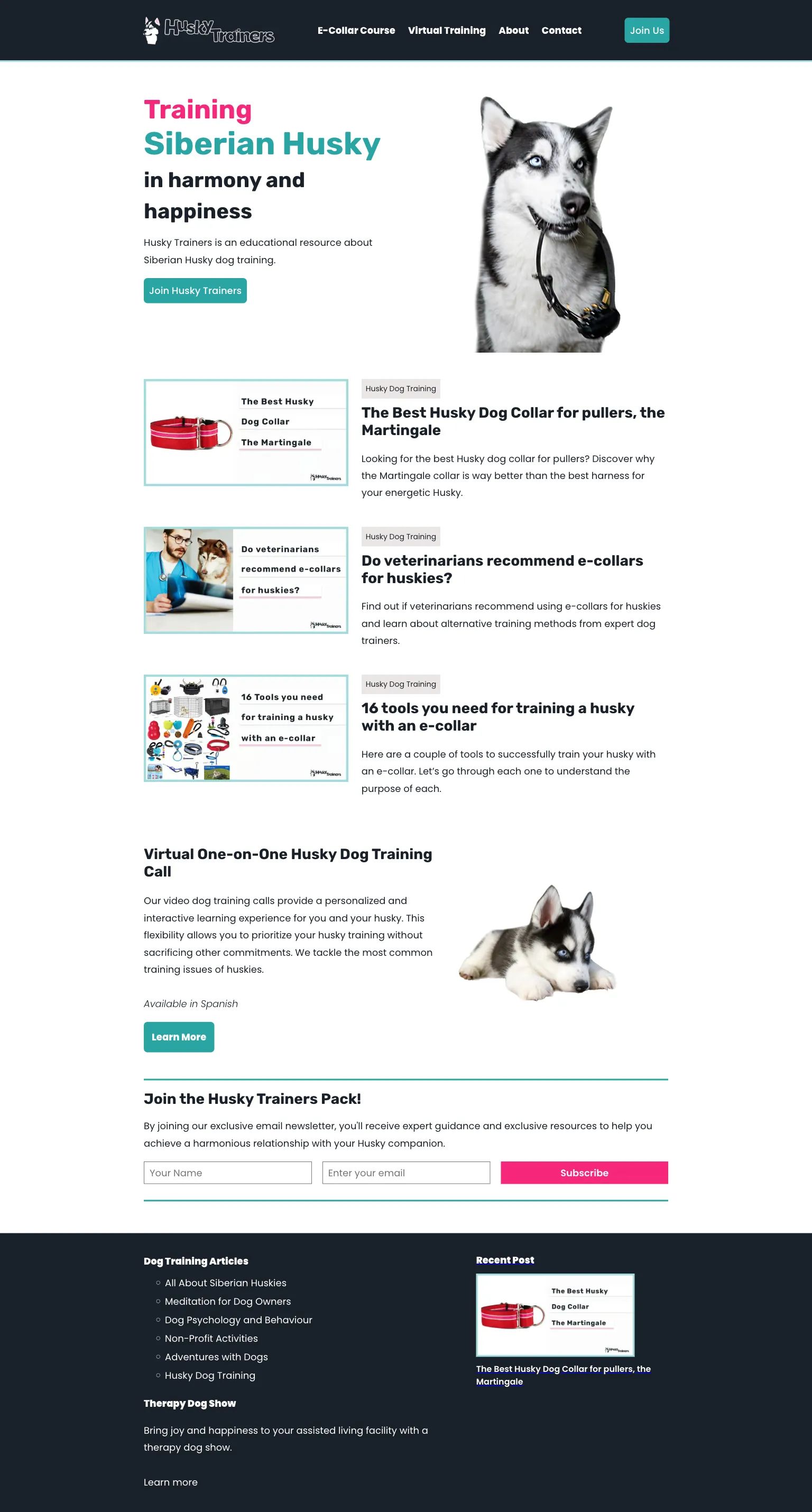 Screenshot of Siberian Husky Dog Training