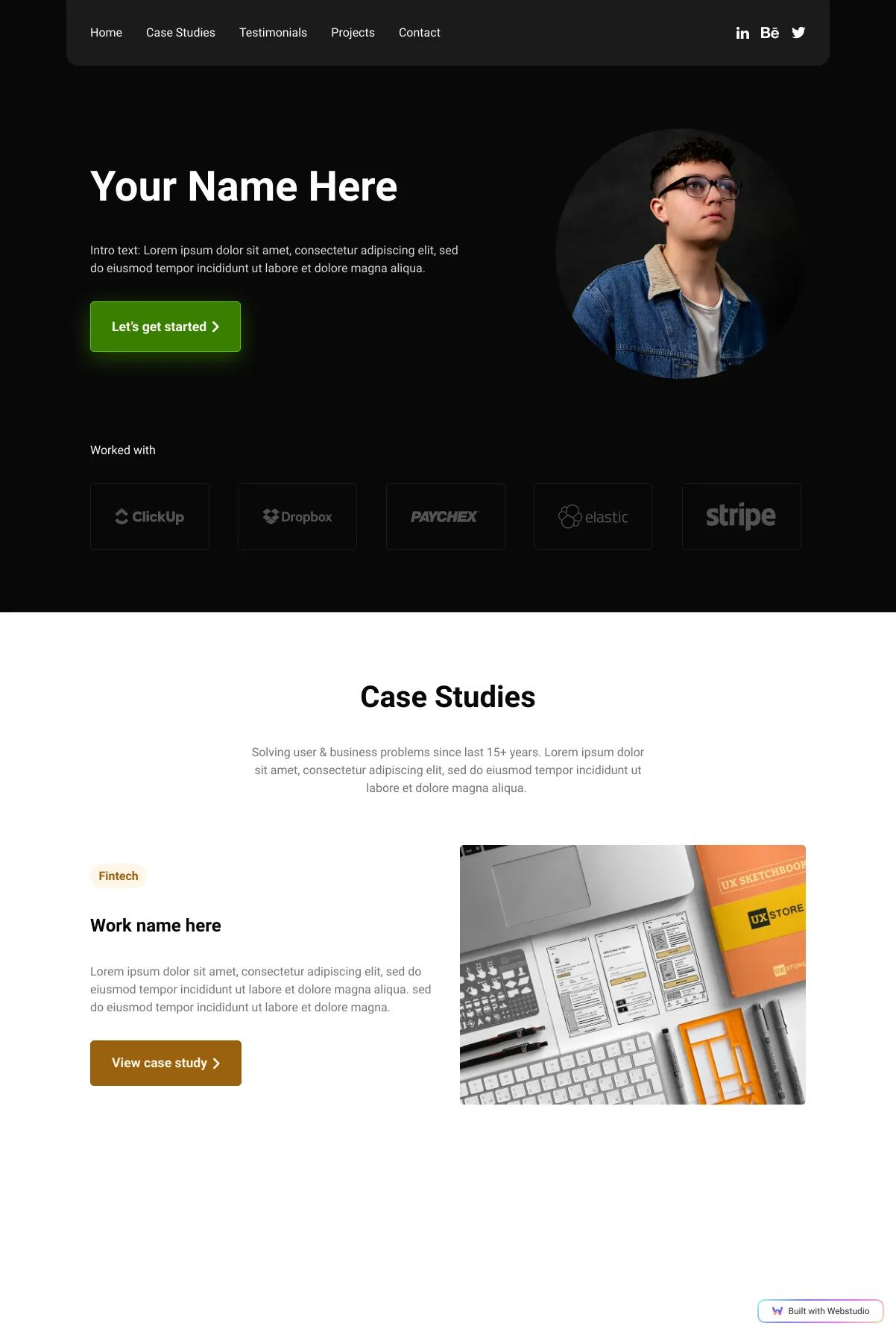 Screenshot of the Refined Portfolio template