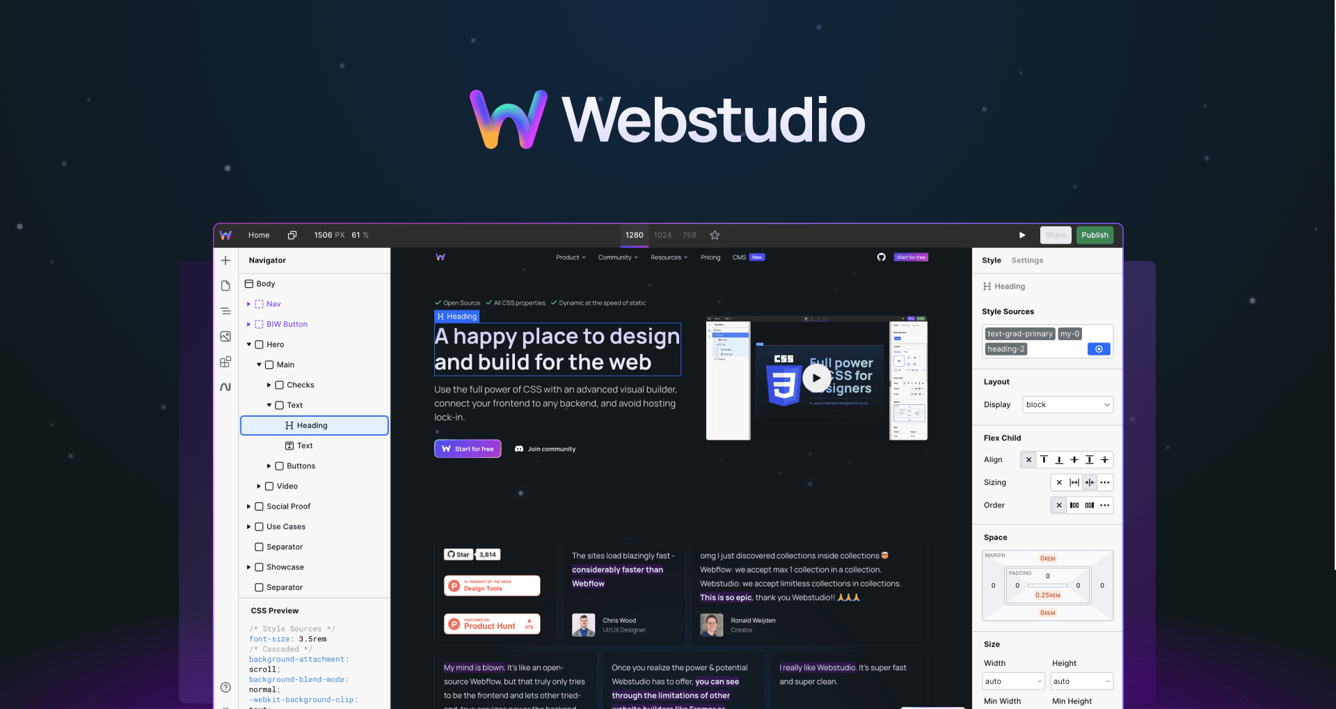 Webstudio website builder and logo