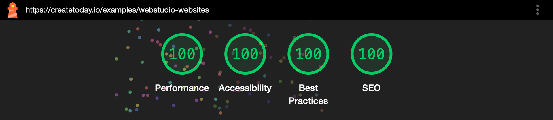 webstudio lighthouse test