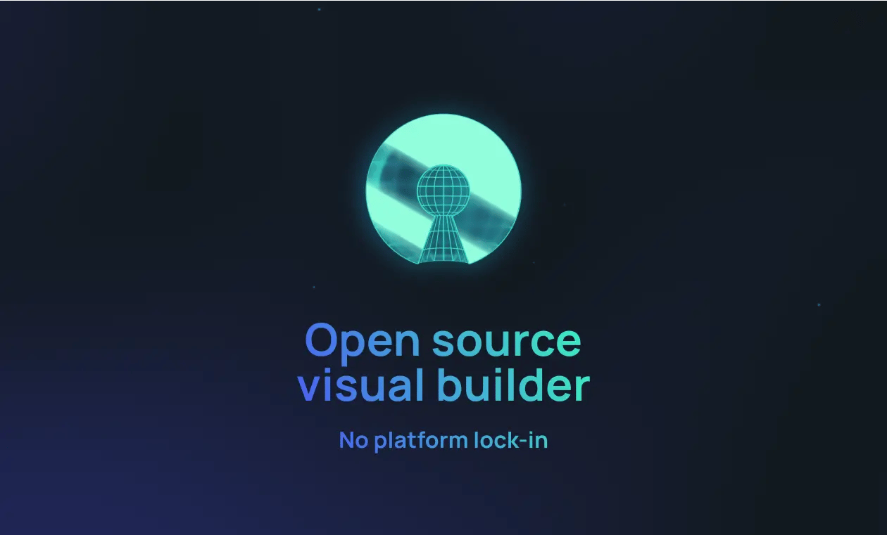"Open source visual builder" with middle of circle open