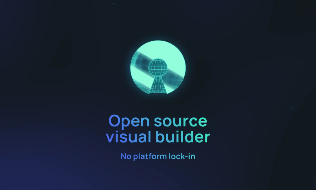 "Open source visual builder" with middle of circle open