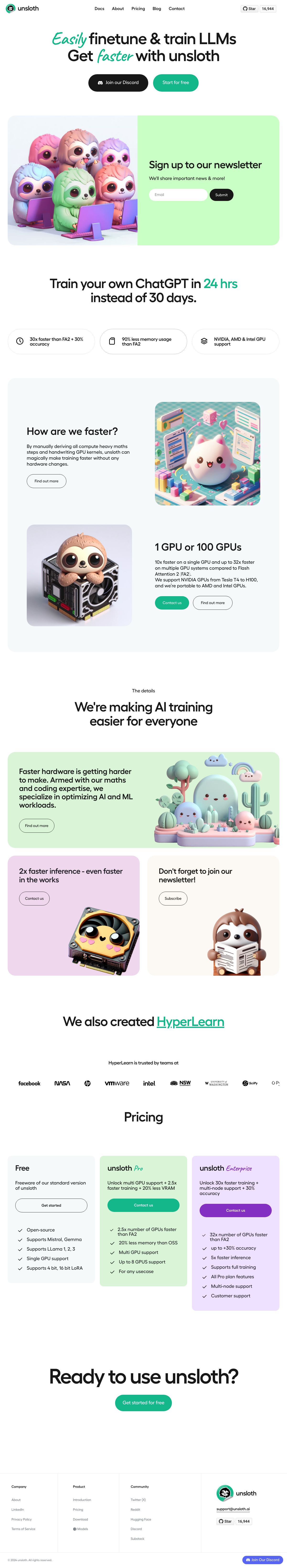 Webstudio Example Unsloth (SaaS)
